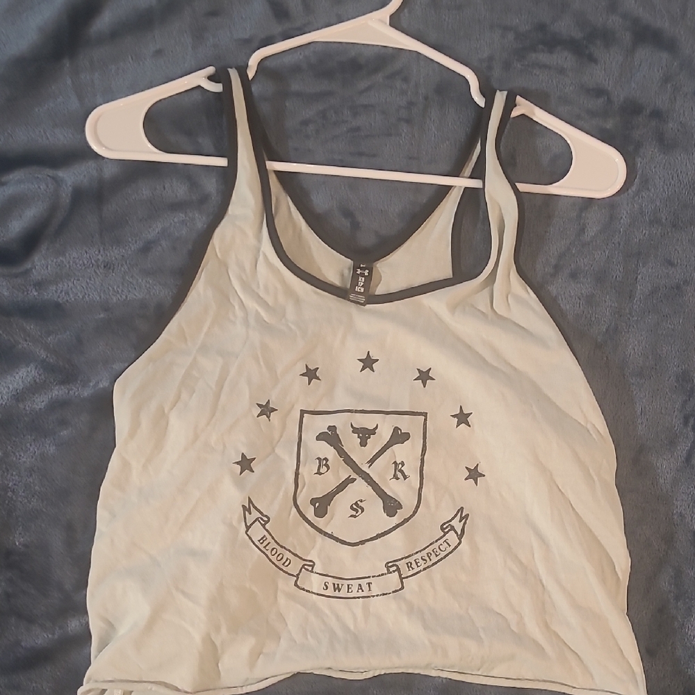 Under Armour Cream Tank Top with Black Trim